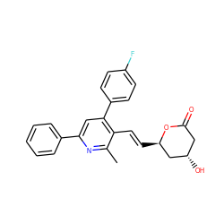 Cc1nc(-c2ccccc2)cc(-c2ccc(F)cc2)c1/C=C/[C@@H]1C[C@@H](O)CC(=O)O1 ZINC000027653721