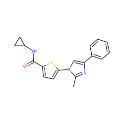 Cc1nc(-c2ccccc2)cn1-c1ccc(C(=O)NC2CC2)s1 ZINC000169701615