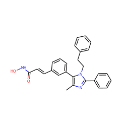 Cc1nc(-c2ccccc2)n(CCc2ccccc2)c1-c1cccc(/C=C/C(=O)NO)c1 ZINC000038334633