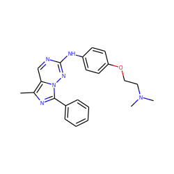 Cc1nc(-c2ccccc2)n2nc(Nc3ccc(OCCN(C)C)cc3)ncc12 ZINC000042887894