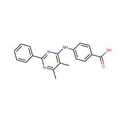 Cc1nc(-c2ccccc2)nc(Nc2ccc(C(=O)O)cc2)c1C ZINC000045947071