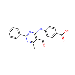 Cc1nc(-c2ccccc2)nc(Nc2ccc(C(=O)O)cc2)c1C=O ZINC000071294799