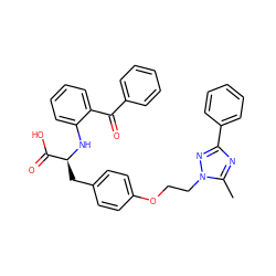 Cc1nc(-c2ccccc2)nn1CCOc1ccc(C[C@H](Nc2ccccc2C(=O)c2ccccc2)C(=O)O)cc1 ZINC000012358079