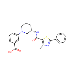 Cc1nc(-c2ccccc2)sc1C(=O)N[C@H]1CCCN(c2cccc(C(=O)O)c2)C1 ZINC000073224220