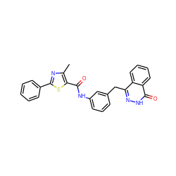 Cc1nc(-c2ccccc2)sc1C(=O)Nc1cccc(Cc2n[nH]c(=O)c3ccccc23)c1 ZINC000028525389