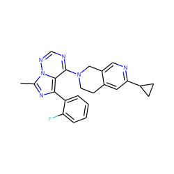 Cc1nc(-c2ccccc2F)c2c(N3CCc4cc(C5CC5)ncc4C3)ncnn12 ZINC000169711791