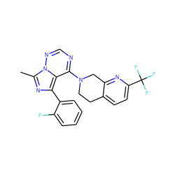 Cc1nc(-c2ccccc2F)c2c(N3CCc4ccc(C(F)(F)F)nc4C3)ncnn12 ZINC000169711787