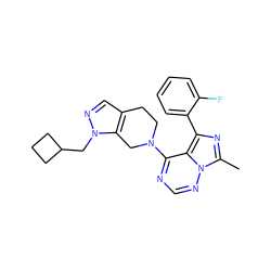 Cc1nc(-c2ccccc2F)c2c(N3CCc4cnn(CC5CCC5)c4C3)ncnn12 ZINC000169711803