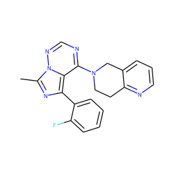 Cc1nc(-c2ccccc2F)c2c(N3CCc4ncccc4C3)ncnn12 ZINC000169711779