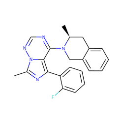 Cc1nc(-c2ccccc2F)c2c(N3Cc4ccccc4C[C@@H]3C)ncnn12 ZINC000169711748