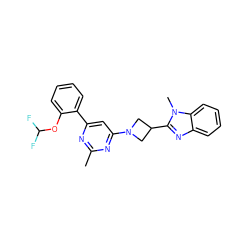 Cc1nc(-c2ccccc2OC(F)F)cc(N2CC(c3nc4ccccc4n3C)C2)n1 ZINC000143100947