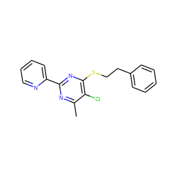 Cc1nc(-c2ccccn2)nc(SCCc2ccccc2)c1Cl ZINC000096271246