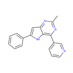 Cc1nc(-c2cccnc2)c2[nH]c(-c3ccccc3)cc2n1 ZINC000013835026