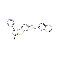 Cc1nc(-c2ccncc2)n2c1sc1cc(OCc3ccc4ccccc4n3)ccc12 ZINC000103244723