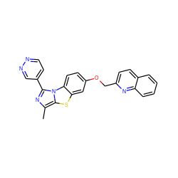 Cc1nc(-c2ccnnc2)n2c1sc1cc(OCc3ccc4ccccc4n3)ccc12 ZINC000103244727