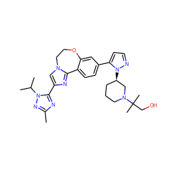 Cc1nc(-c2cn3c(n2)-c2ccc(-c4ccnn4[C@@H]4CCCN(C(C)(C)CO)C4)cc2OCC3)n(C(C)C)n1 ZINC000204419341