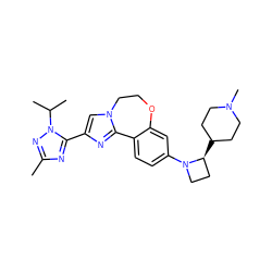 Cc1nc(-c2cn3c(n2)-c2ccc(N4CC[C@@H]4C4CCN(C)CC4)cc2OCC3)n(C(C)C)n1 ZINC000204425388