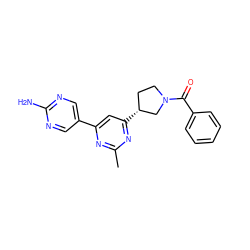 Cc1nc(-c2cnc(N)nc2)cc([C@@H]2CCN(C(=O)c3ccccc3)C2)n1 ZINC000221282218