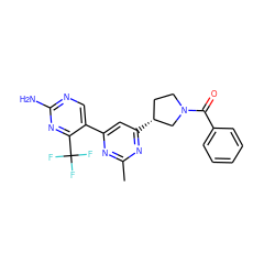 Cc1nc(-c2cnc(N)nc2C(F)(F)F)cc([C@@H]2CCN(C(=O)c3ccccc3)C2)n1 ZINC000221281790