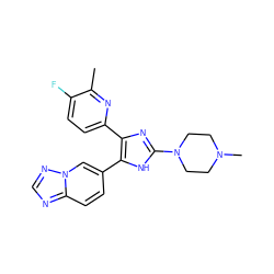 Cc1nc(-c2nc(N3CCN(C)CC3)[nH]c2-c2ccc3ncnn3c2)ccc1F ZINC000040934514