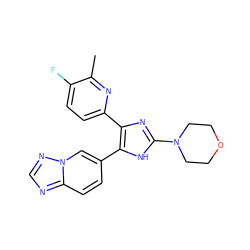 Cc1nc(-c2nc(N3CCOCC3)[nH]c2-c2ccc3ncnn3c2)ccc1F ZINC000040933816