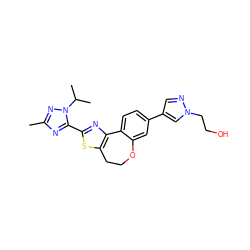 Cc1nc(-c2nc3c(s2)CCOc2cc(-c4cnn(CCO)c4)ccc2-3)n(C(C)C)n1 ZINC000096269646