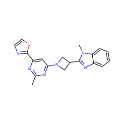 Cc1nc(-c2ncco2)cc(N2CC(c3nc4ccccc4n3C)C2)n1 ZINC000143111826