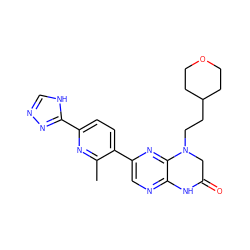 Cc1nc(-c2nnc[nH]2)ccc1-c1cnc2c(n1)N(CCC1CCOCC1)CC(=O)N2 ZINC000113195952