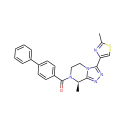 Cc1nc(-c2nnc3n2CCN(C(=O)c2ccc(-c4ccccc4)cc2)[C@@H]3C)cs1 ZINC000141680810