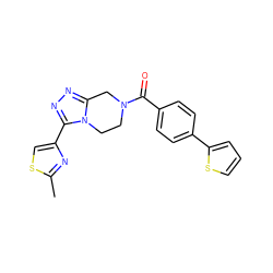 Cc1nc(-c2nnc3n2CCN(C(=O)c2ccc(-c4cccs4)cc2)C3)cs1 ZINC000142943668