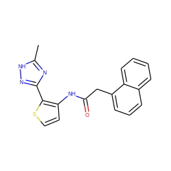 Cc1nc(-c2sccc2NC(=O)Cc2cccc3ccccc23)n[nH]1 ZINC000064548868