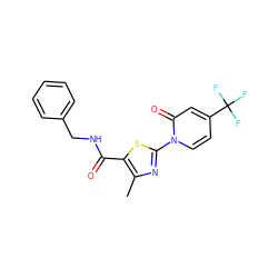 Cc1nc(-n2ccc(C(F)(F)F)cc2=O)sc1C(=O)NCc1ccccc1 ZINC000103230895