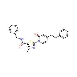 Cc1nc(-n2ccc(CCc3ccccc3)cc2=O)sc1C(=O)NCc1ccccc1 ZINC000103230882