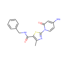 Cc1nc(-n2ccc(N)cc2=O)sc1C(=O)NCc1ccccc1 ZINC000103230919