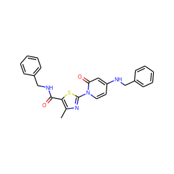 Cc1nc(-n2ccc(NCc3ccccc3)cc2=O)sc1C(=O)NCc1ccccc1 ZINC000103230915