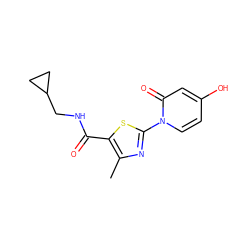 Cc1nc(-n2ccc(O)cc2=O)sc1C(=O)NCC1CC1 ZINC000103230936