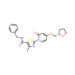 Cc1nc(-n2ccc(OC[C@@H]3CCCO3)cc2=O)sc1C(=O)NCc1ccccc1 ZINC000103230889