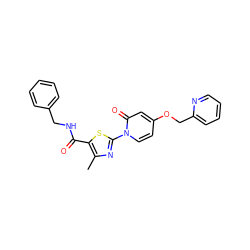 Cc1nc(-n2ccc(OCc3ccccn3)cc2=O)sc1C(=O)NCc1ccccc1 ZINC000103230905