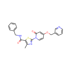 Cc1nc(-n2ccc(OCc3cccnc3)cc2=O)sc1C(=O)NCc1ccccc1 ZINC000103230910