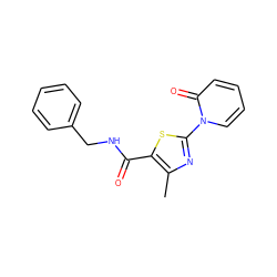 Cc1nc(-n2ccccc2=O)sc1C(=O)NCc1ccccc1 ZINC000103230903