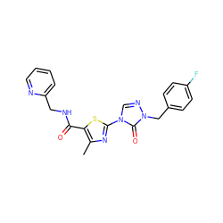 Cc1nc(-n2cnn(Cc3ccc(F)cc3)c2=O)sc1C(=O)NCc1ccccn1 ZINC000113634333