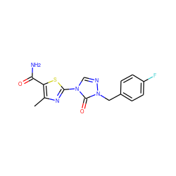 Cc1nc(-n2cnn(Cc3ccc(F)cc3)c2=O)sc1C(N)=O ZINC000113633196