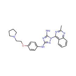 Cc1nc(-n2nc(Nc3ccc(OCCN4CCCC4)cc3)nc2N)c2ccccc2n1 ZINC000137664928