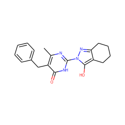 Cc1nc(-n2nc3c(c2O)CCCC3)[nH]c(=O)c1Cc1ccccc1 ZINC000101749476