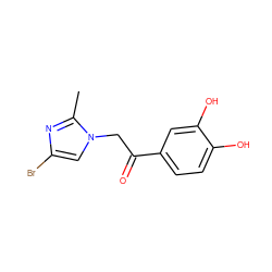 Cc1nc(Br)cn1CC(=O)c1ccc(O)c(O)c1 ZINC000045356780