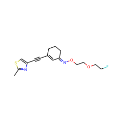 Cc1nc(C#CC2=C/C(=N/OCCOCCF)CCC2)cs1 ZINC000058568417