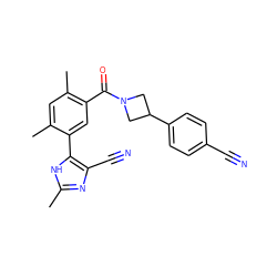 Cc1nc(C#N)c(-c2cc(C(=O)N3CC(c4ccc(C#N)cc4)C3)c(C)cc2C)[nH]1 ZINC000142941066