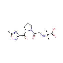 Cc1nc(C(=O)[C@@H]2CCCN2C(=O)CNC(C)(C)C(=O)O)no1 ZINC000028823298