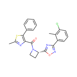 Cc1nc(C(=O)N2CC[C@H]2c2nc(-c3cccc(Cl)c3C)no2)c(-c2ccccc2)s1 ZINC001772638267