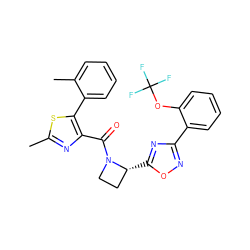 Cc1nc(C(=O)N2CC[C@H]2c2nc(-c3ccccc3OC(F)(F)F)no2)c(-c2ccccc2C)s1 ZINC001772600817